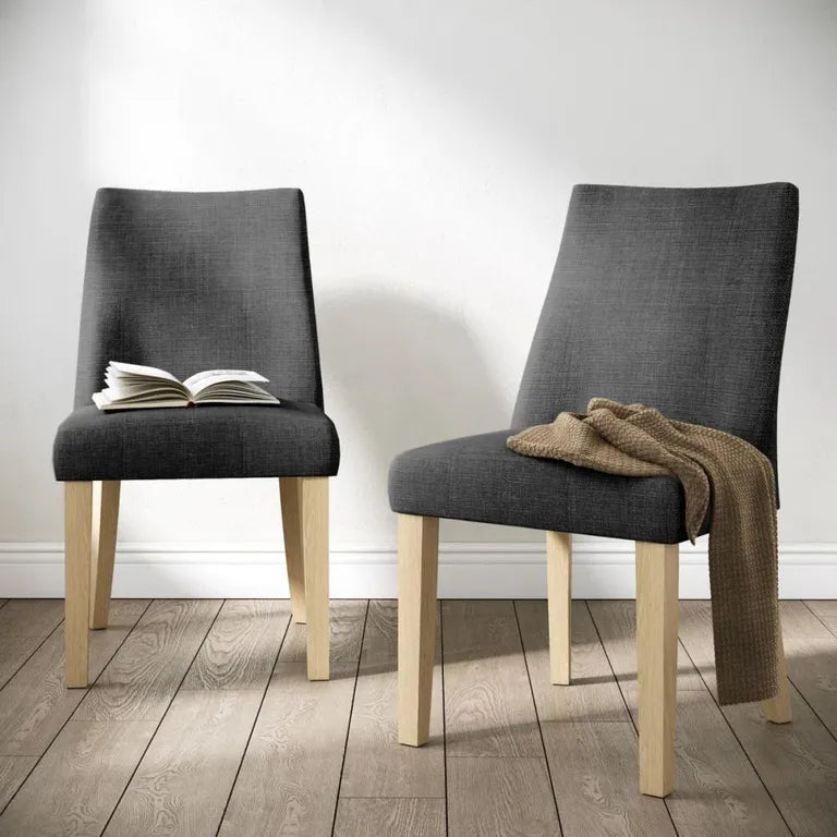 Luna Dining Chair - Set of 2 - Charcoal Fabric
