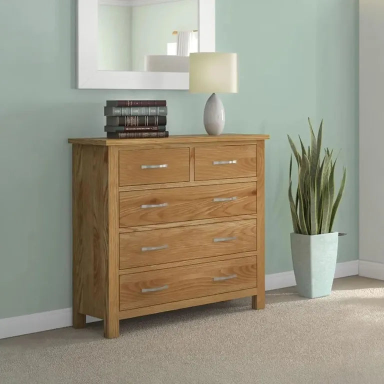 Marseille Chest - 3+2 Drawer - Natural Oak