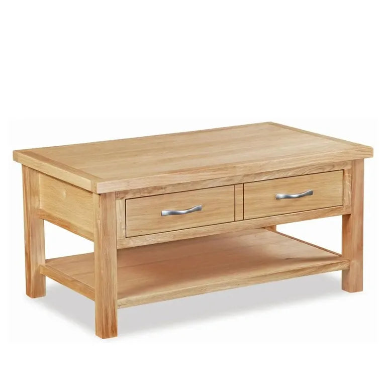 Marseille Coffee Table - 2 Drawer - Natural Oak