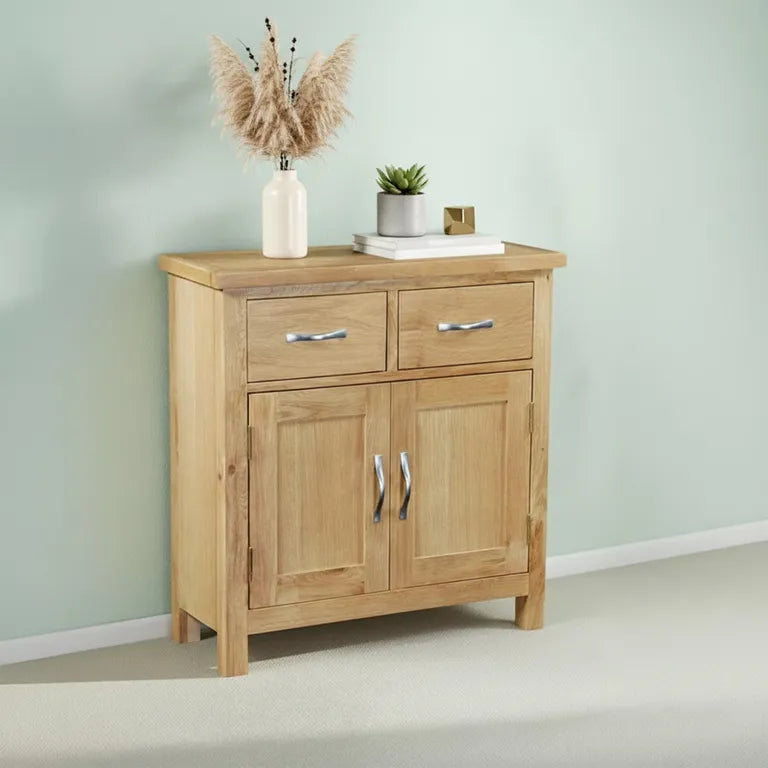 Marseille Compact Sideboard - 75cm - 2 Door - Natural Oak