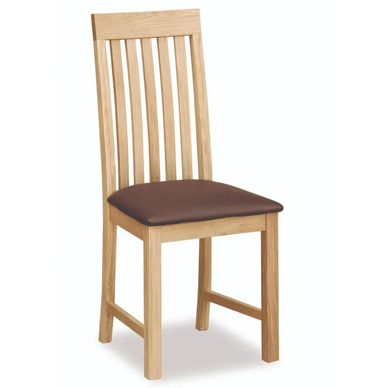 Marseille Dining Chair - Set of 2 - Slatted Back - Natural Oak