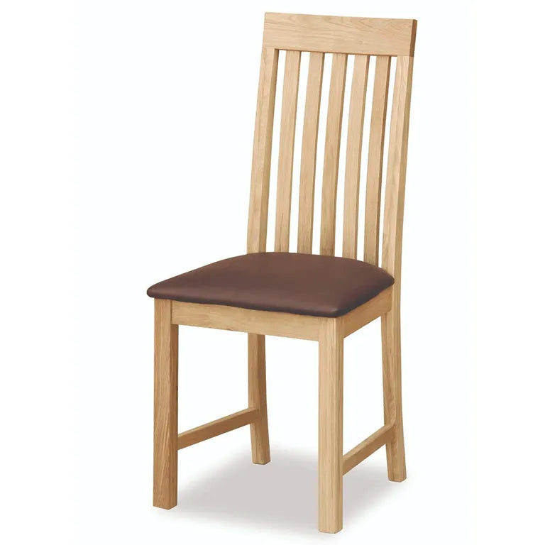 Marseille Dining Chair - Set of 2 - Slatted Back - Natural Oak