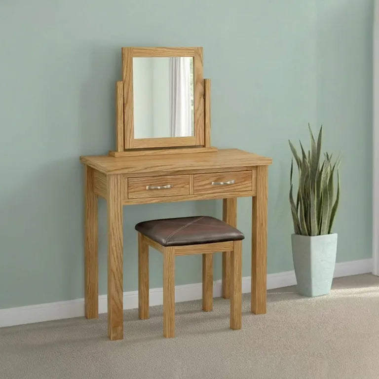 Marseille Dressing Table Set - 2 Drawer - Natural Oak