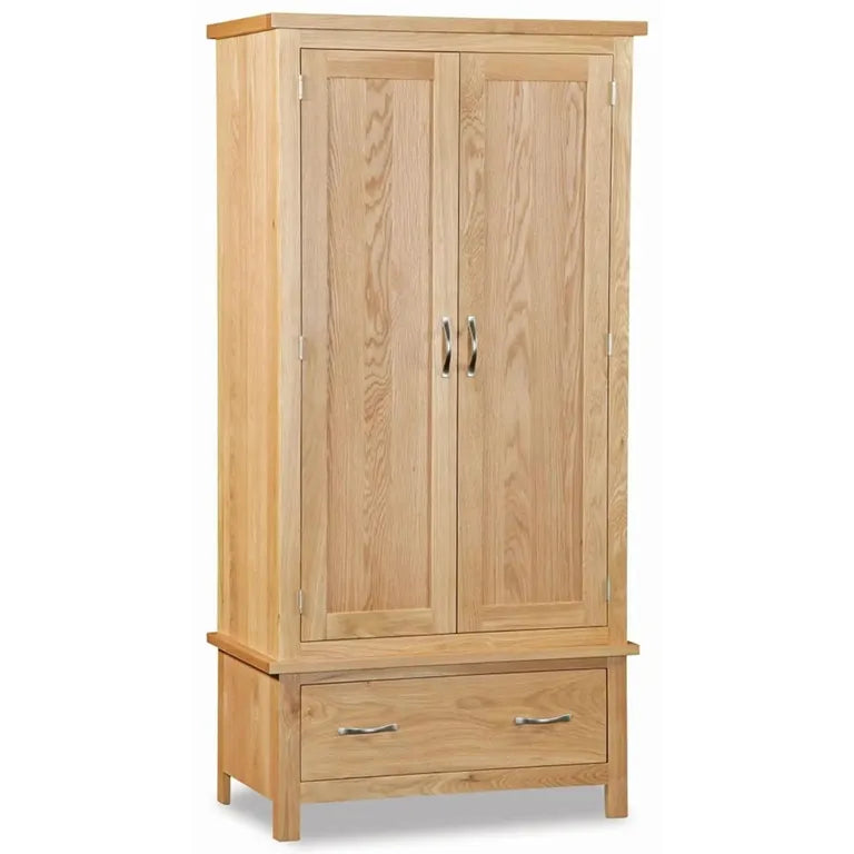 MarseilleWardrobe - 2 Door - 1 Drawer - Natural Oak
