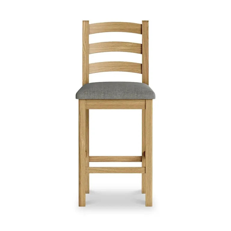Paris Barstool - Set of 2 - Oak & Charcoal Fabric