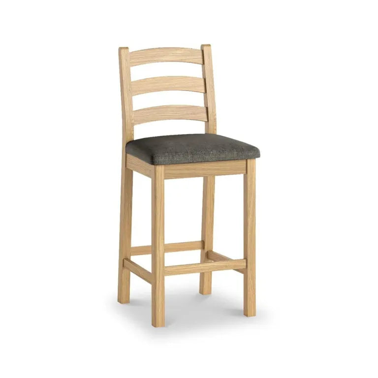 Paris Barstool - Set of 2 - Oak & Charcoal Fabric