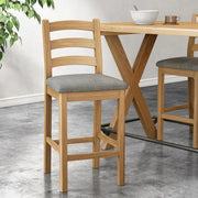 Paris Barstool - Set of 2 - Oak & Grey Fabric