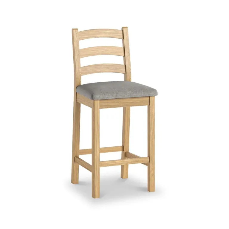 Paris Barstool - Set of 2 - Oak & Grey Fabric