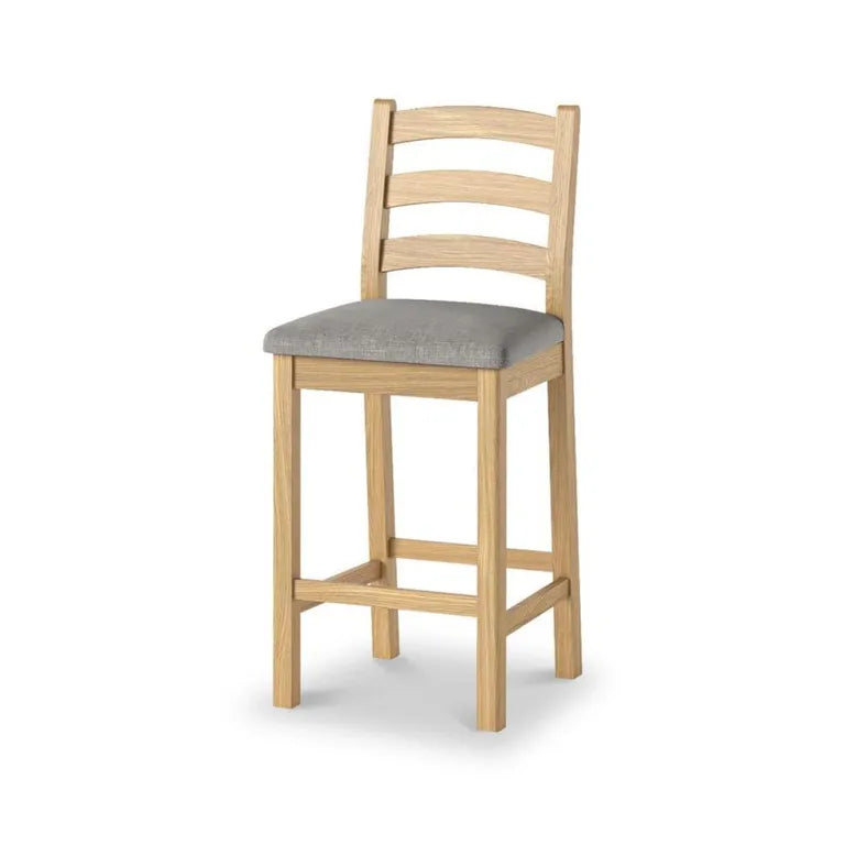 Paris Barstool - Set of 2 - Oak & Grey Fabric