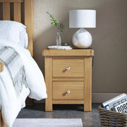 Paris Bedside Cabinet - 2 Drawer - Oak
