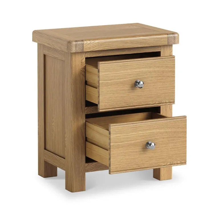 Paris Bedside Cabinet - 2 Drawer - Oak