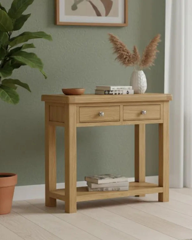 Paris Console Table - 2 Drawer - Oak