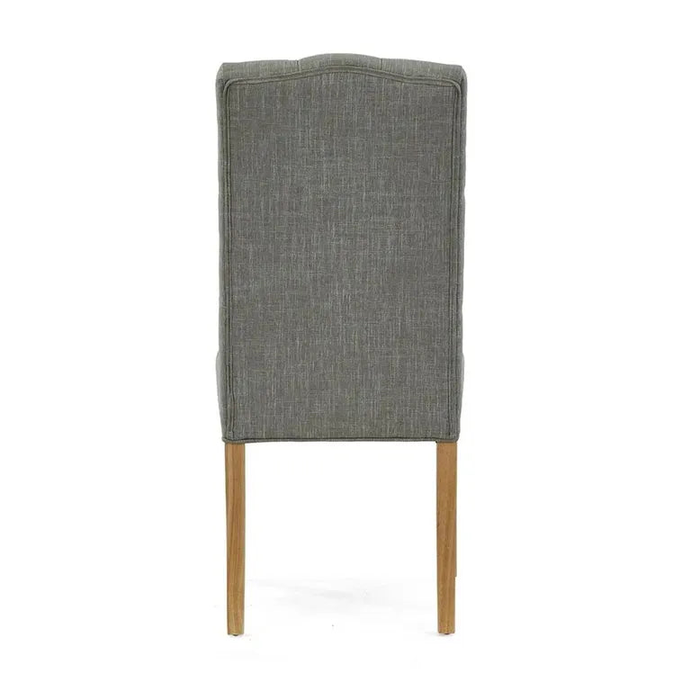 Paris Dining Chair - Set of 2 - Grey Fabric Button Back