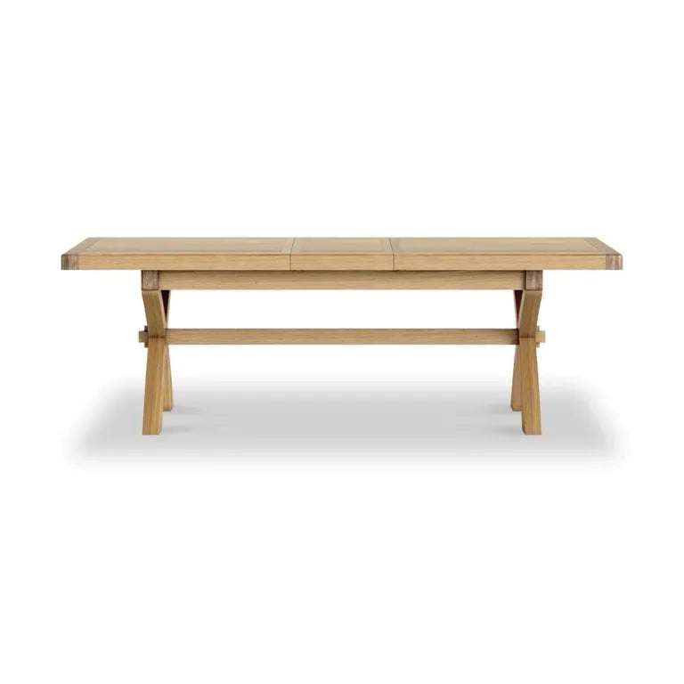 Paris Extending Dining Table with Cross Leg - 8-10 Seater - 200cm-245cm - Oak