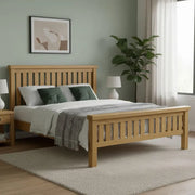 Paris Slatted Bed - Oak - 6ft Queen Size
