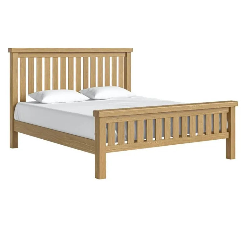 Paris Slatted Bed - Oak - 6ft Queen Size