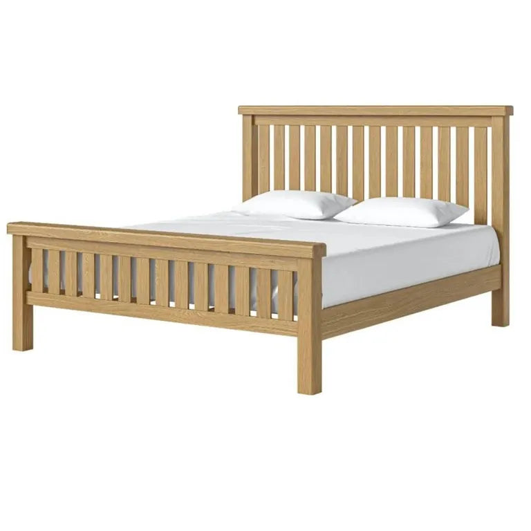 Paris Slatted Bed - Oak - 6ft Queen Size