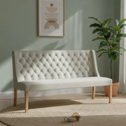Paris Sofa - Beige Fabric Button Back