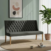 Paris Sofa - Charcoal Fabric Button Back