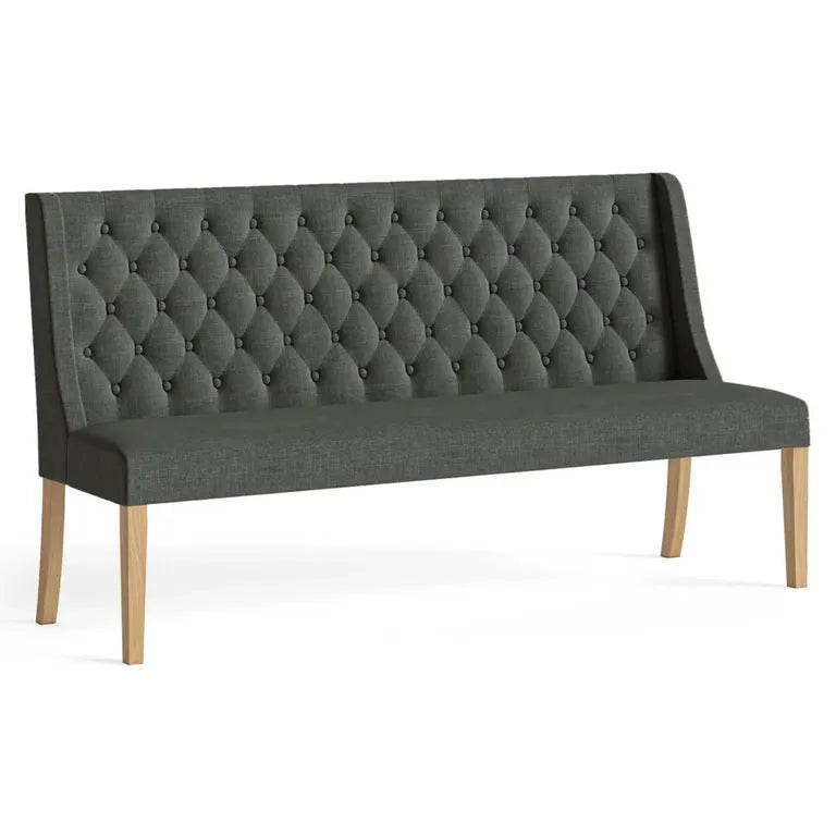 Paris Sofa - Charcoal Fabric Button Back