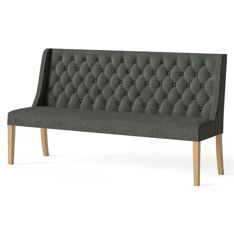 Paris Sofa - Charcoal Fabric Button Back