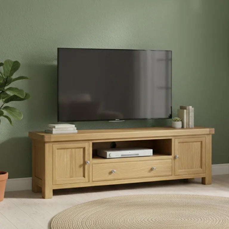 Paris TV Unit - 190cm Storage Large - Oak