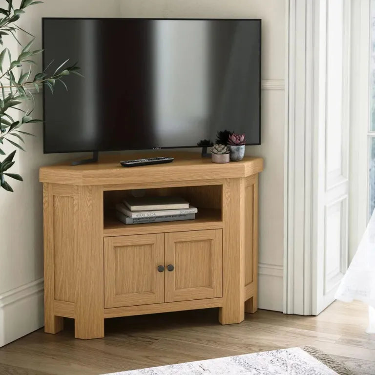 Paris TV Unit - 2 Door Corner - Oak