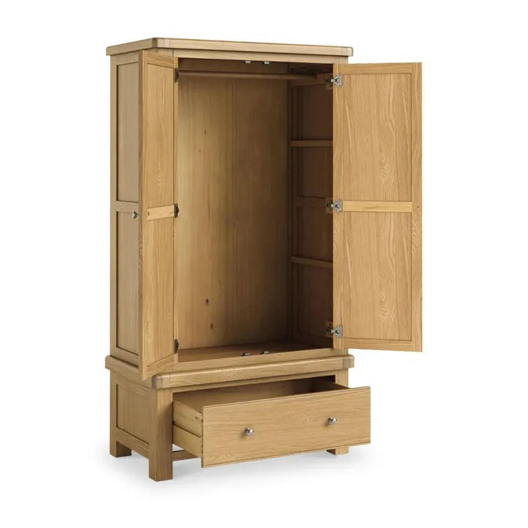 Paris Wardrobe - 2 Door 1 Drawer - Oak