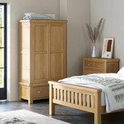 Paris Wardrobe - 2 Door 1 Drawer - Oak