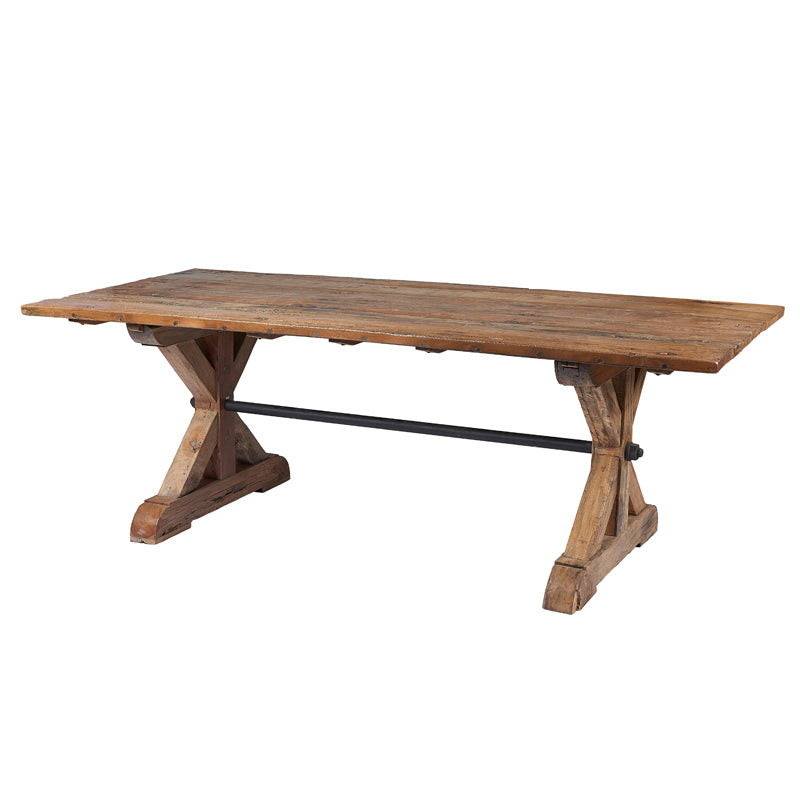 Poitiers Achille Dining Table with Iron Bar 2.4m
