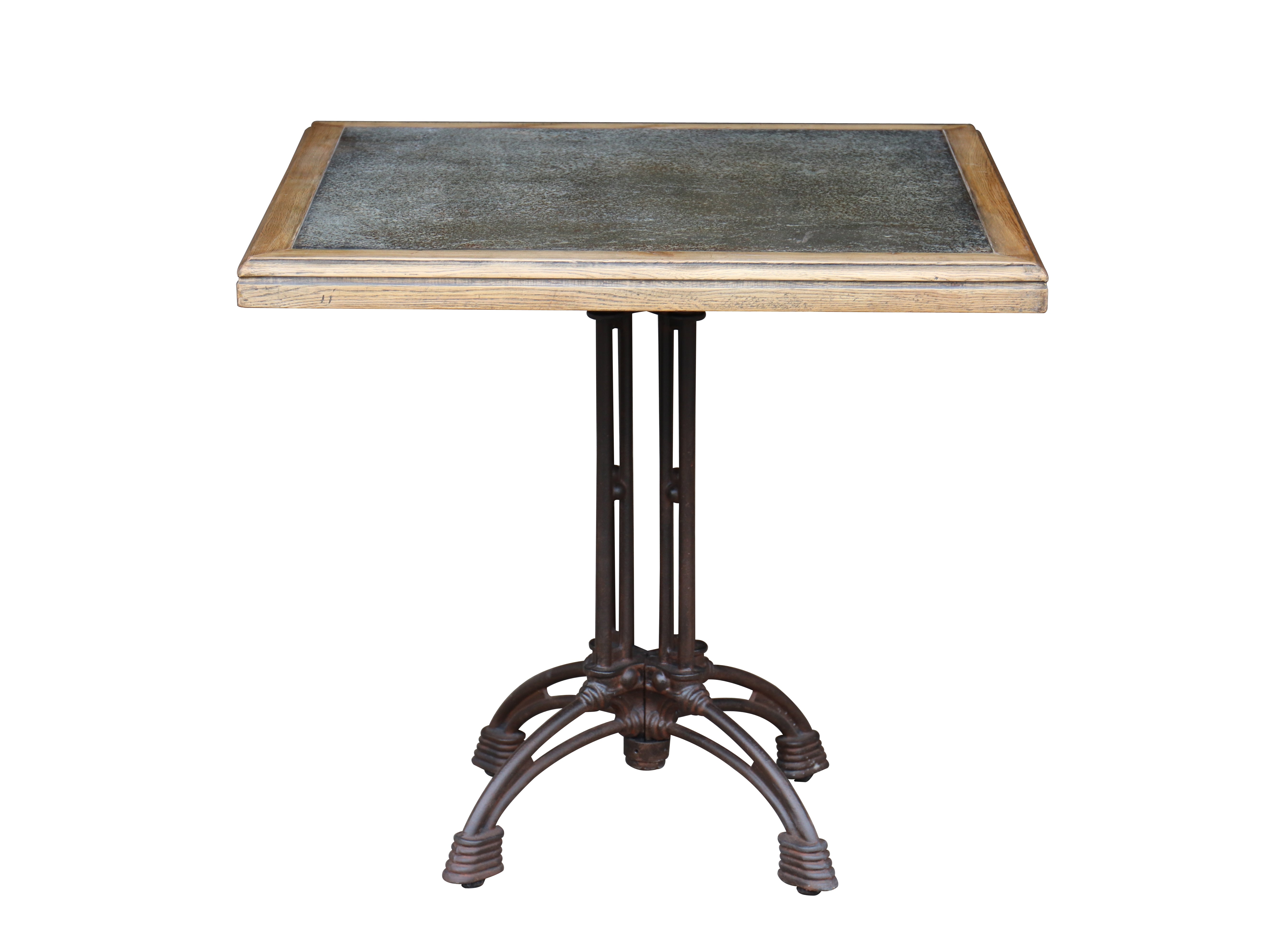 Dunkirk Square Café Table with Zinc Top