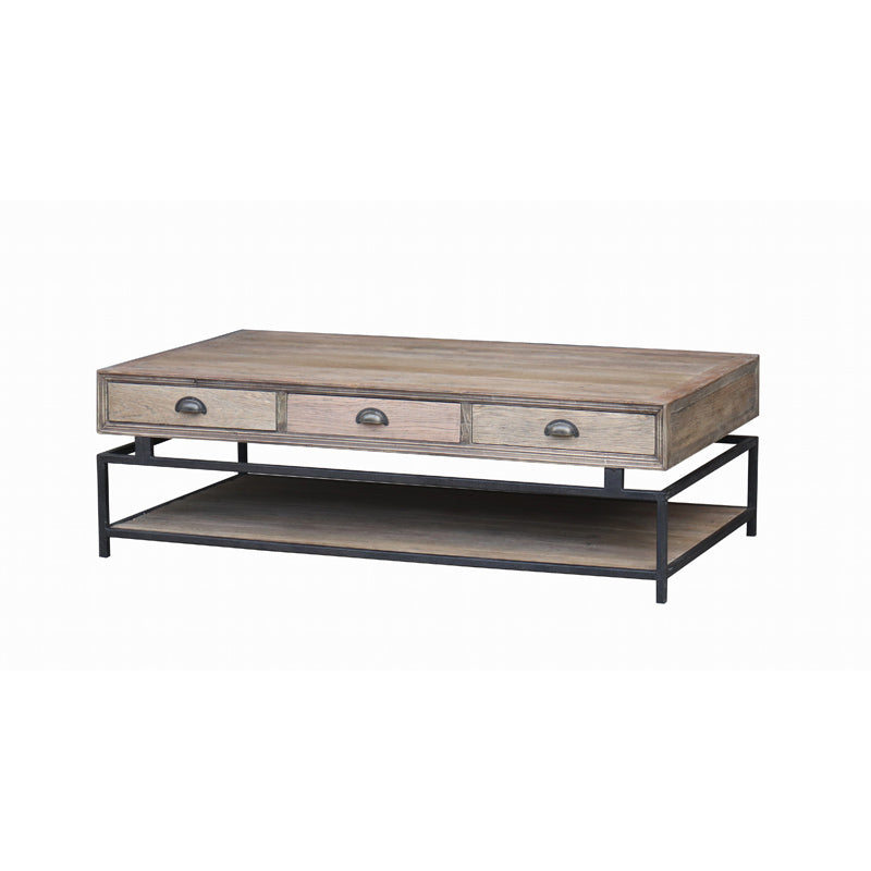 Dunkirk Coffee Table Reclaimed Elm Top & Shelf