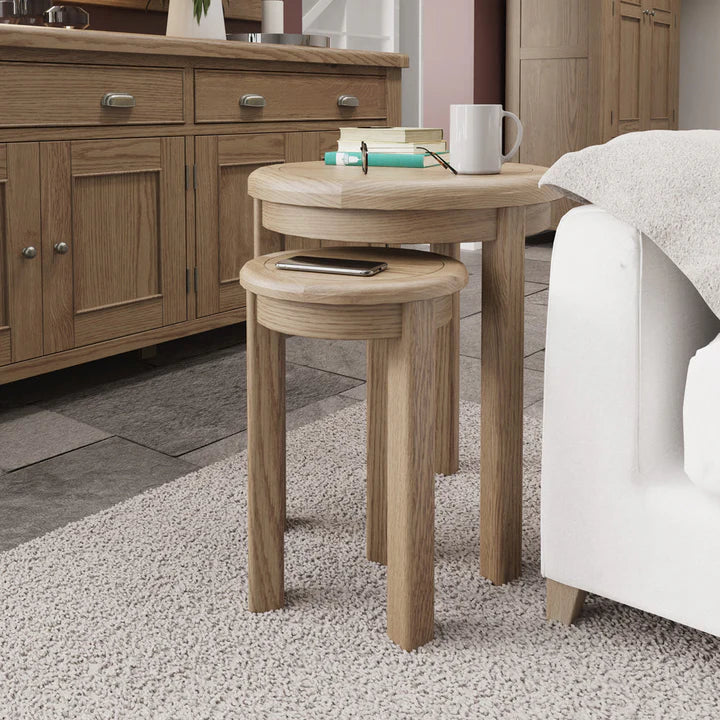 Caen Round Nest of 2 Table