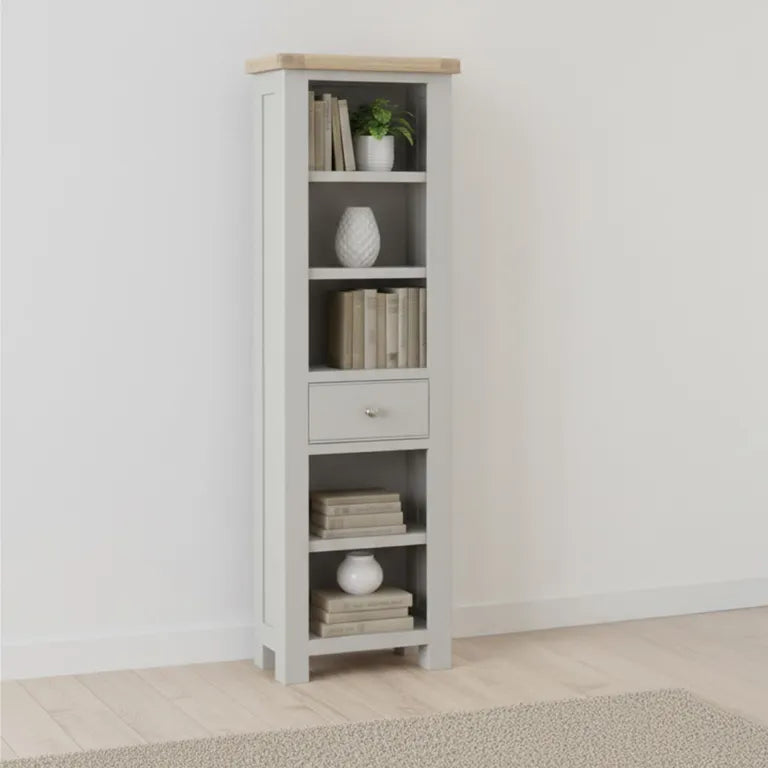 Rouen Bookcase - Slim - 1 Drawer