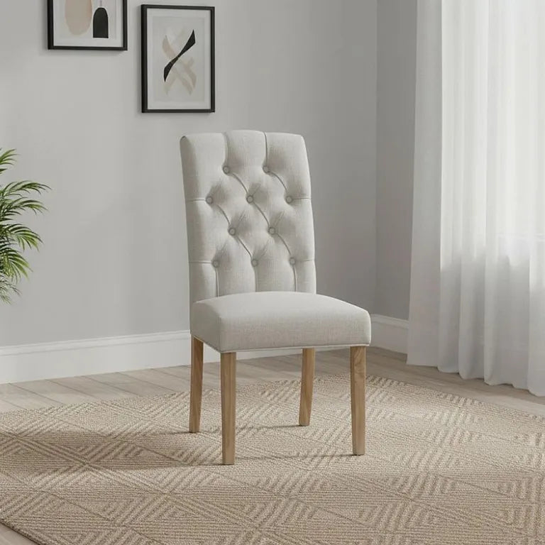 Rouen Chelsea Dining Chair - Set of 2 - Natural Fabric