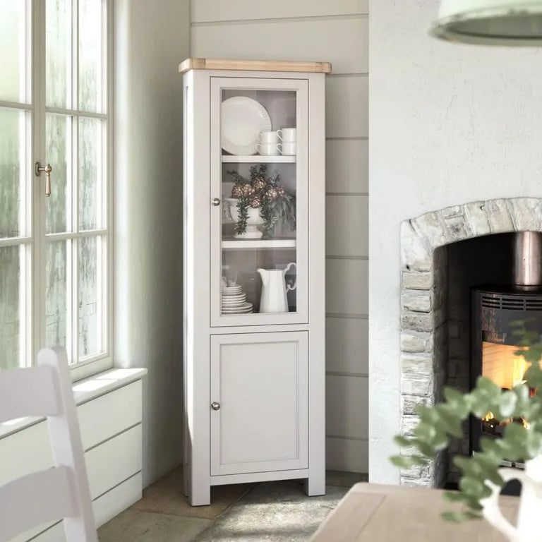Rouen Corner Narrow Display Cabinet