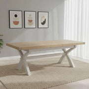 Rouen Extending Dining Table with Cross Leg - 8-10 Seater - 200cm-245cm