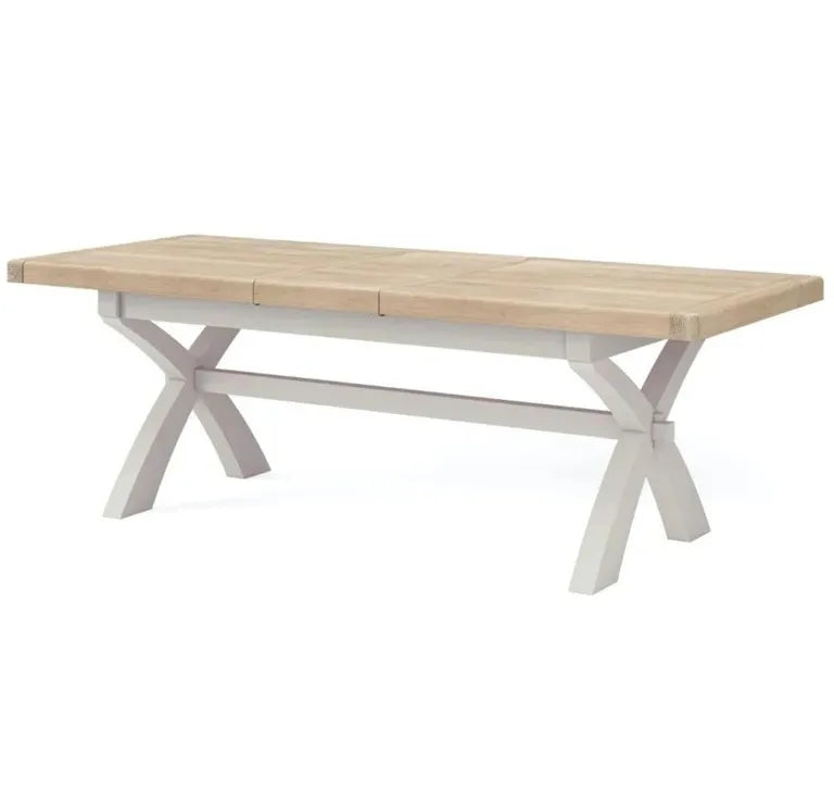 Rouen Extending Dining Table with Cross Leg - 8-10 Seater - 200cm-245cm