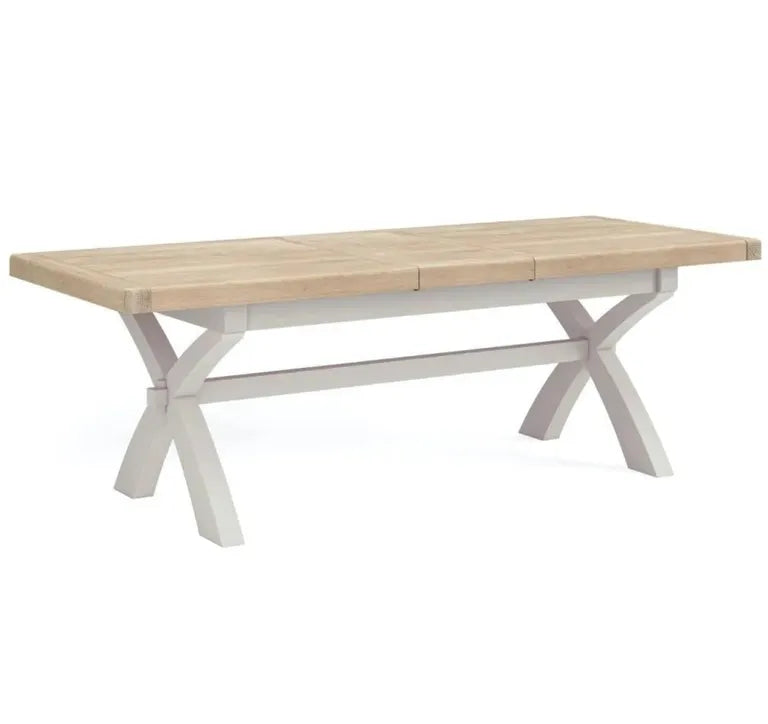 Rouen Extending Dining Table with Cross Leg - 8-10 Seater - 200cm-245cm