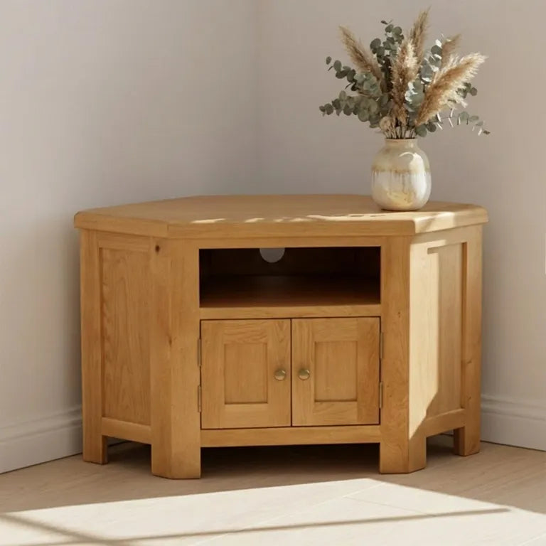 Tours Premium Corner TV Unit - 2 Door - Oak