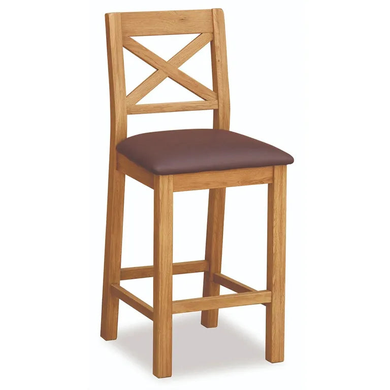 Tours Premium Cross Back Barstool - Set of 2 - Oak