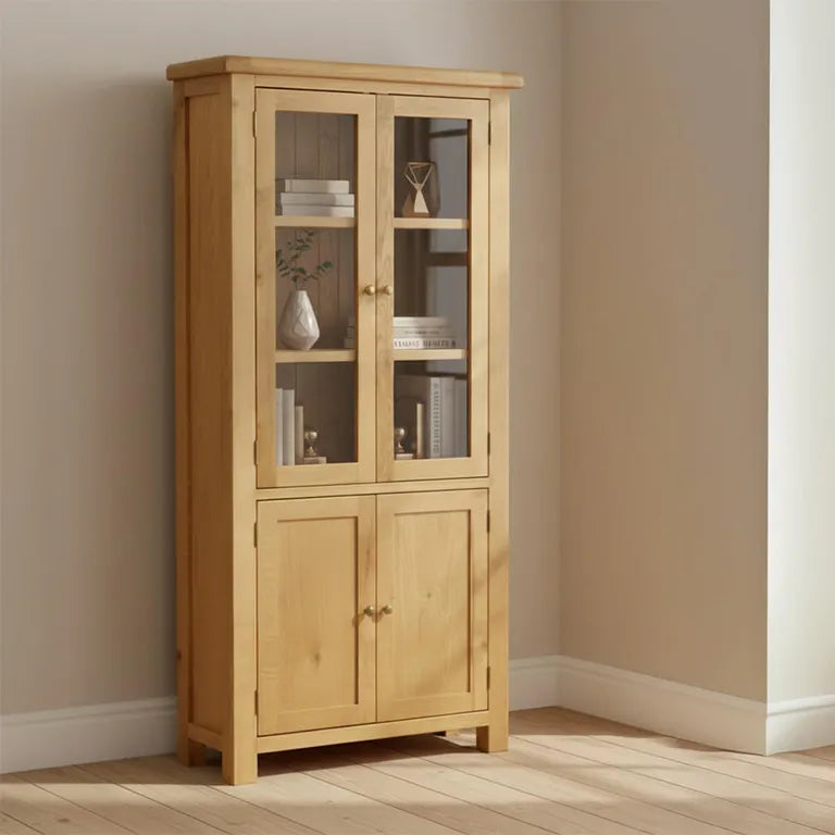 Tours Premium Display Cabinet - 4 Door - Oak