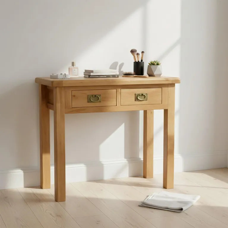 Tours Premium Dressing Table - 2 Drawer - Oak