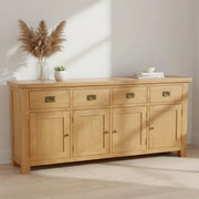 Tours Premium Extra Large Sideboard - 4 Door - Oak - 191cm