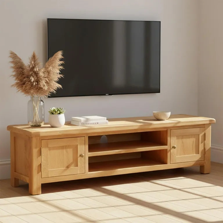 Tours Premium Large TV Unit - 2 Door - Oak