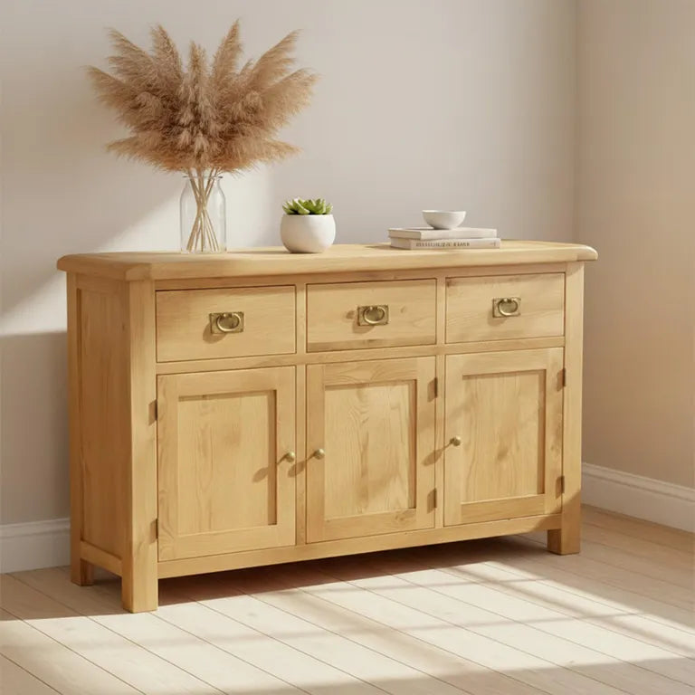 Tours Premium Medium Sideboard - 3 Door - Oak - 147cm