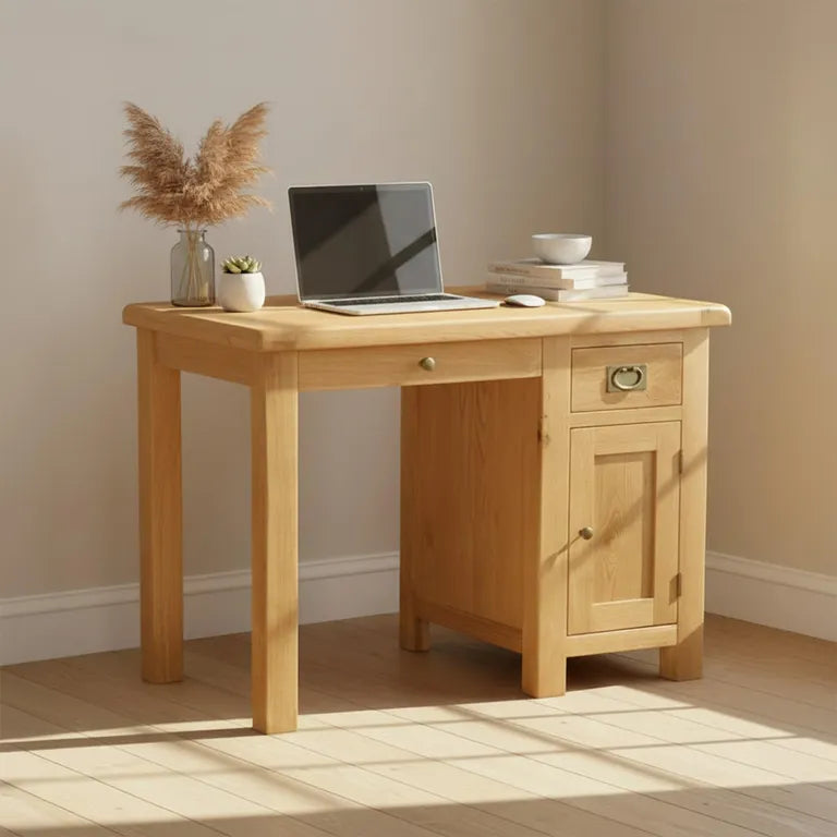 Tours Premium Single Desk - Oak