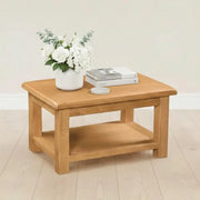 Tours Premium Small Coffee Table - with Shelf - Oak
