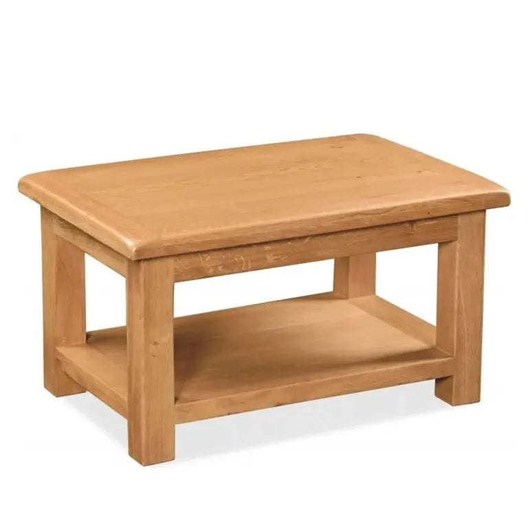 Tours Premium Small Coffee Table - with Shelf - Oak