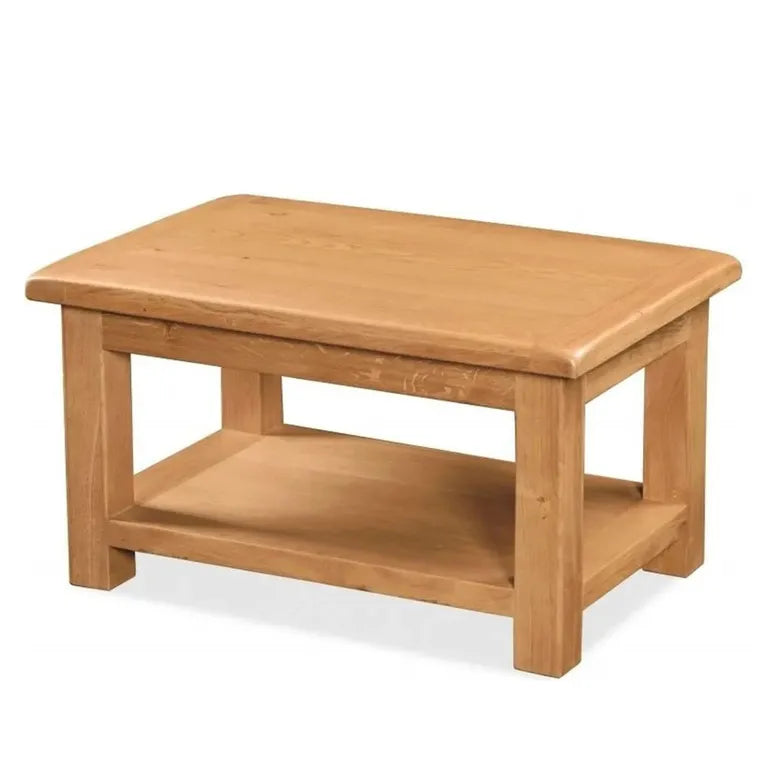 Tours Premium Small Coffee Table - with Shelf - Oak